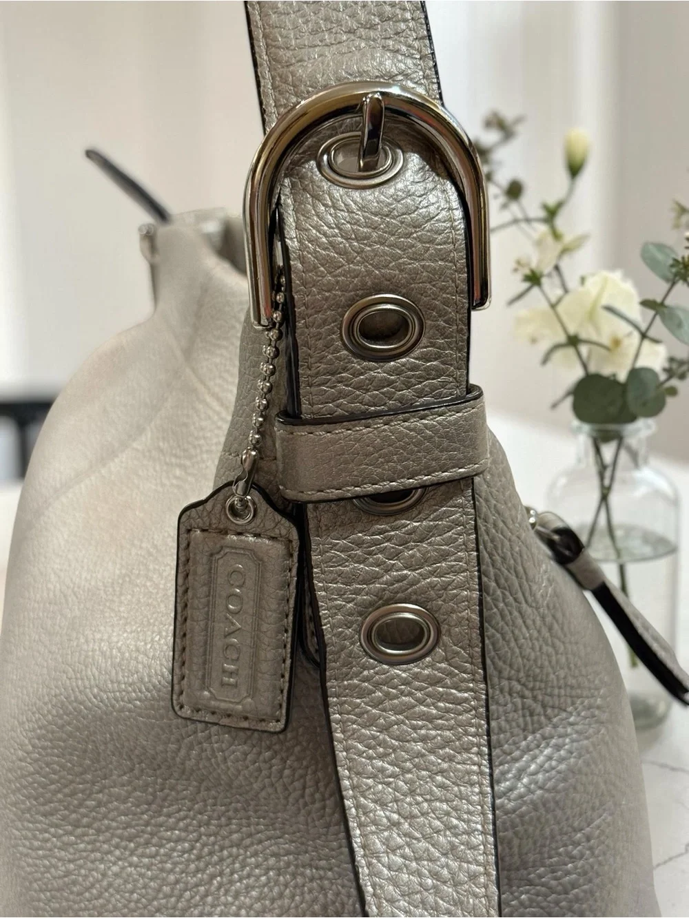 Coach Pebbled Leather Duffle Shoulder Bag NWOT